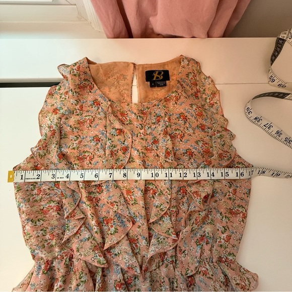 Anthropologie Senna Dress Sz 4 Ruffled Lightweight Floral By Sachin & Babi - Picture 11 of 11